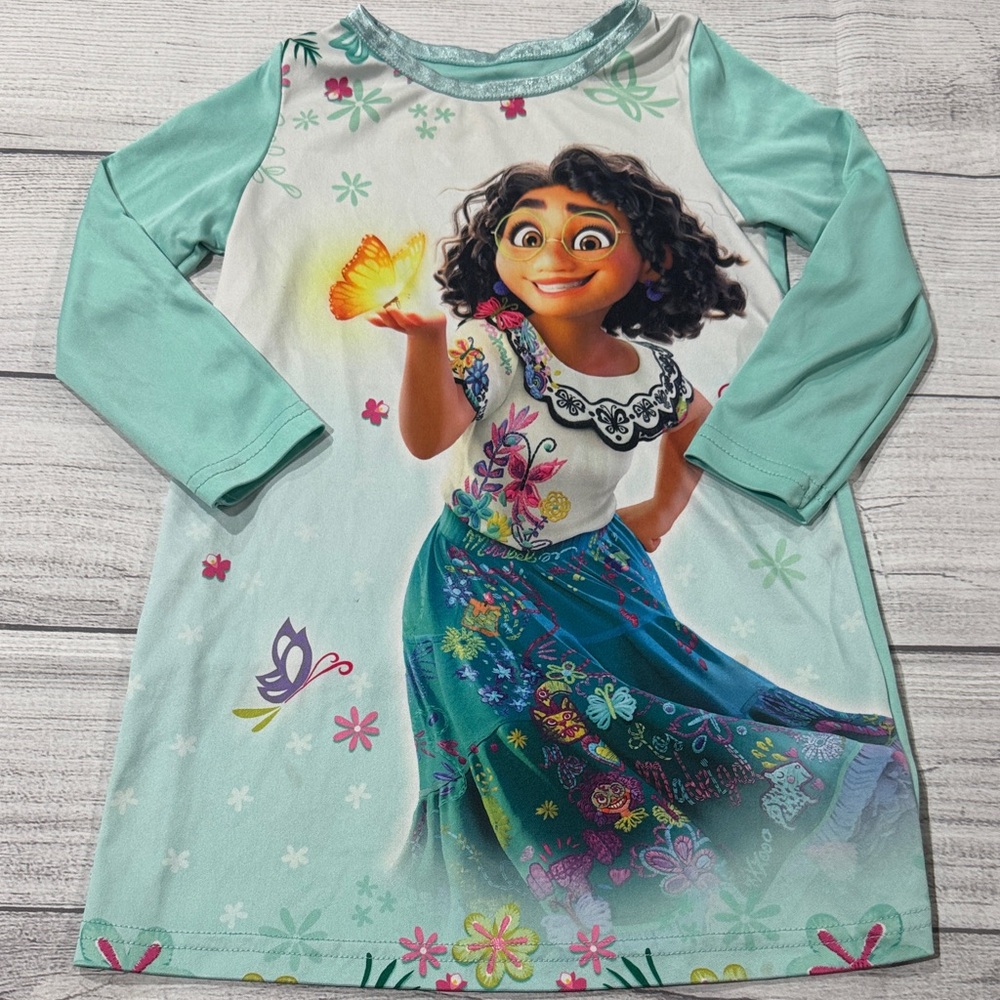 Disney’s Encanto Toddler Girls Aqua Nightgown with Character Design